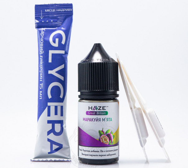Рідина Haze Lab Great Britain Salt Маракуйя м'ята 30ml 50mg (набір компонентів)