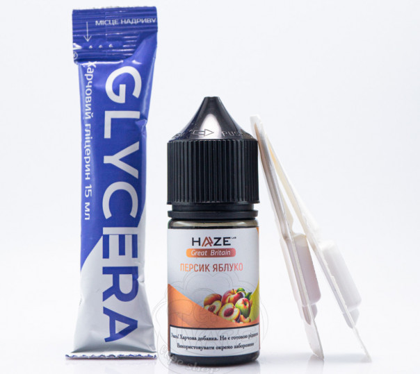 Рідина Haze Lab Great Britain Salt Персик яблуко 30ml 50mg (набір компонентів)
