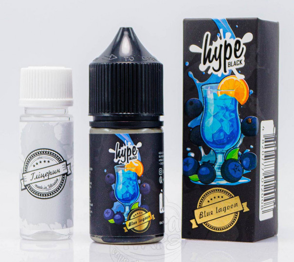 Рідина Hype Black Salt Blue Lagoon 30ml 25mg зі смаком коктейлю Блакитна лагуна (набір компонентів)