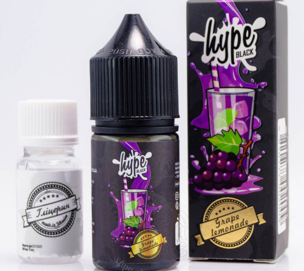 Рідина Hype Black Salt Grape Lemonade 30ml 50mg зі смаком виноградного лимонаду з льодом (набір компонентів)