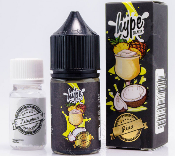 Рідина Hype Black Salt Pina 30ml 50mg зі смаком коктейлю Піна Колада (набір компонентів)