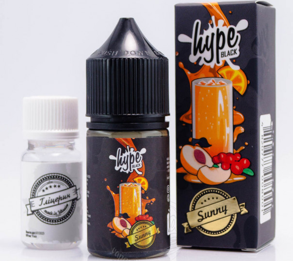 Рідина Hype Black Salt Sunny 30ml 25mg зі смаком персика і журавлини з льодом (набір компонентів)