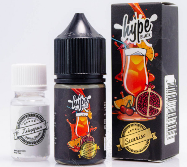 Рідина Hype Black Salt Sunrise 30ml 50mg зі смаком коктейлю Санрайз (набір компонентів)