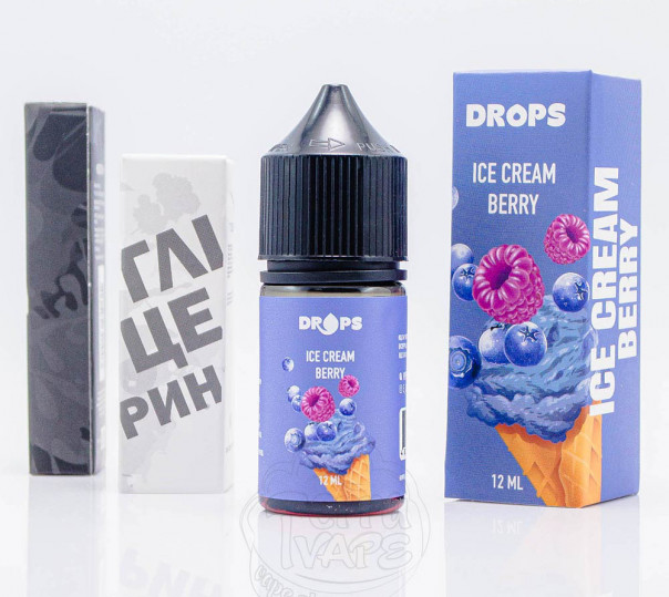 Рідина Hype Drops Salt Ice Cream Berry 30ml 25mg зі смаком ягідного морозива (набір компонентів)