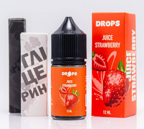 Рідина Hype Drops Salt Juice Strawberry 30ml 25mg зі смаком полуниці (набір компонентів)