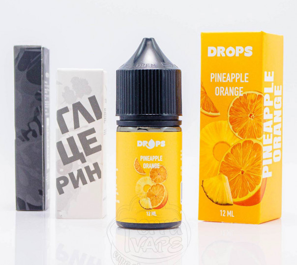Рідина Hype Drops Salt Pineapple Orange 30ml 50mg зі смаком апельсину та ананасу (набір компонентів)
