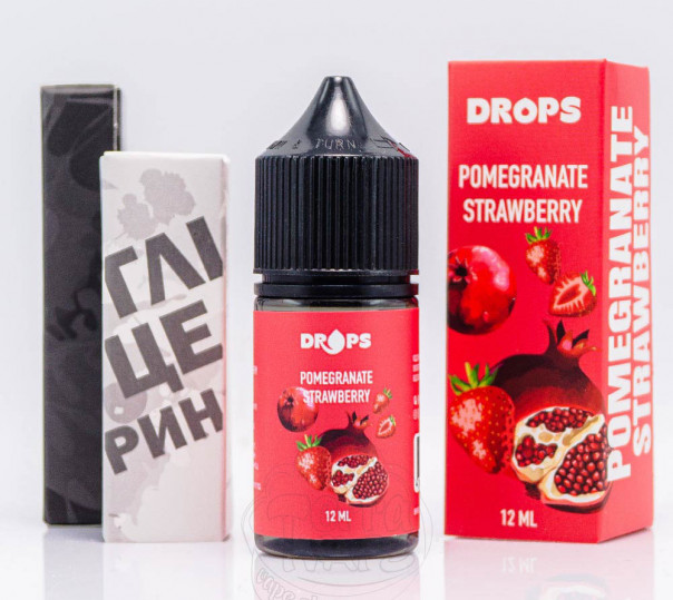 Рідина Hype Drops Salt Pomegranate Strawberry 30ml 25mg зі смаком полуниці та гранату (набір компонентів)