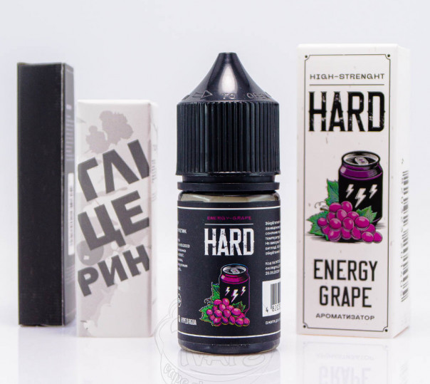Жидкость Hype Hard Salt Energy Grape 30ml 70mg со вкусом виноградного энергетика (набор компонентов)