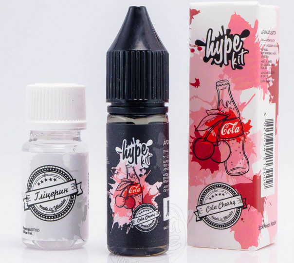Рідина Hype Salt Cola Cherry 15ml 50mg зі смаком коли з вишнею (набір компонентів)