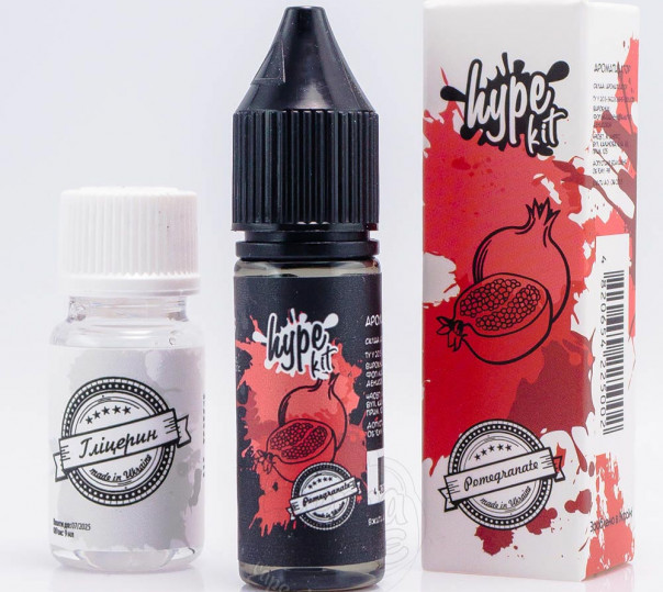 Рідина Hype Salt Pomegranate 15ml 25mg зі смаком гранату (набір компонентів)