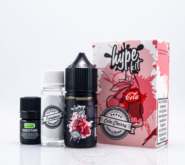 Рідина Hype Salt Cola Cherry 30ml 25mg зі смаком вишневої коли (набір компонентів)