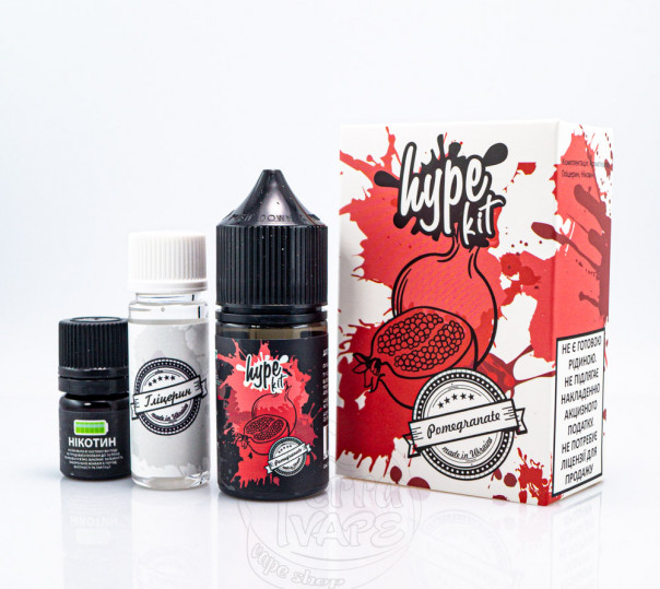 Рідина Hype Salt Pomegranate 30ml 25mg зі смаком гранату (набір компонентів)