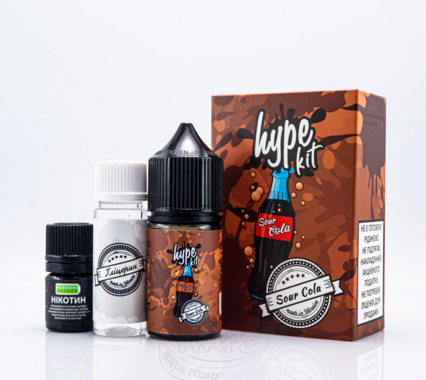 Рідина Hype Salt New Sour Cola 30ml 50mg зі смаком желейних цукерок із кока-колою (набір компонентів)