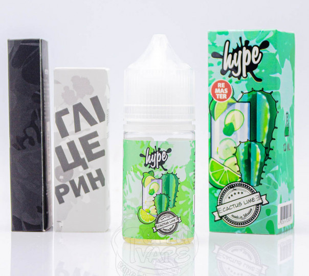 Жидкость Hype Salt New Cactus Lime 30ml 25mg со вкусом кактуса и лайма (набор компонентов)