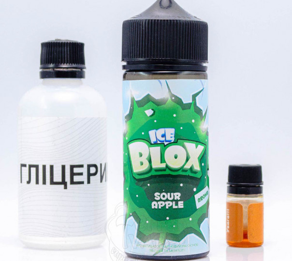 Рідина Ice Blox Organic Sour Apple 120ml 6mg зі смаком яблука і ментолу (набір компонентів)