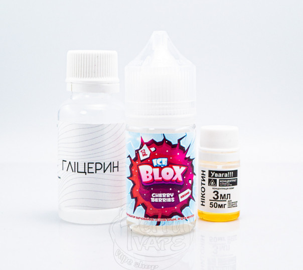 Рідина Ice Blox Salt Cherry Berries 30ml 50mg зі смаком холодної вишні з ягодами (набір компонентів)