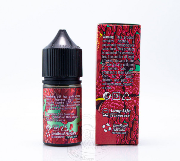 Рідина In Bottle Salt Pomegranate 30ml 50mg на сольовому нікотині зі смаком гранату Рідина In Bottle Salt Pomegranate 30ml 50mg на сольовому нікотині зі смаком гранату