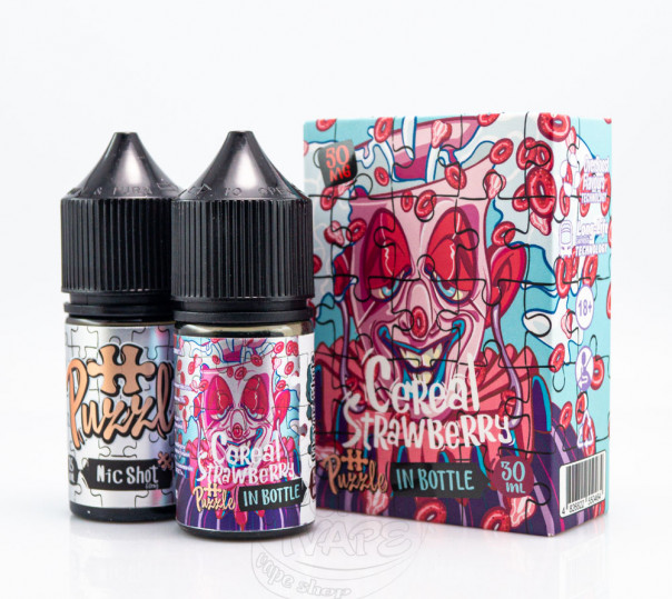 Рідина In Bottle Puzzle Salt Cereal Strawberry 30ml 30mg зі смаком полуничного сухого сніданку з молоком (набір компонентів) Рідина In Bottle Puzzle Salt Cereal Strawberry 30ml 30mg зі смаком полуничного сухого сніданку з молоком (набір компонентів)