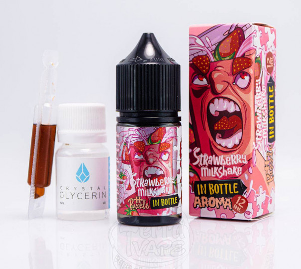 Жидкость In Bottle Puzzle Salt Strawberry Milkshake 30ml 50mg со вкусом клубничного милкшейка (набор компонентов)ї