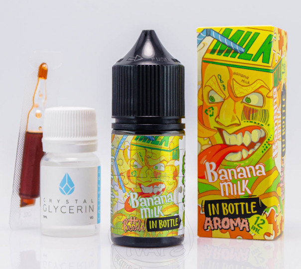 Жидкость In Bottle Puzzle Salt Banana Milk 30ml 50mg со вкусом бананового милкшейка (набор компонентов)