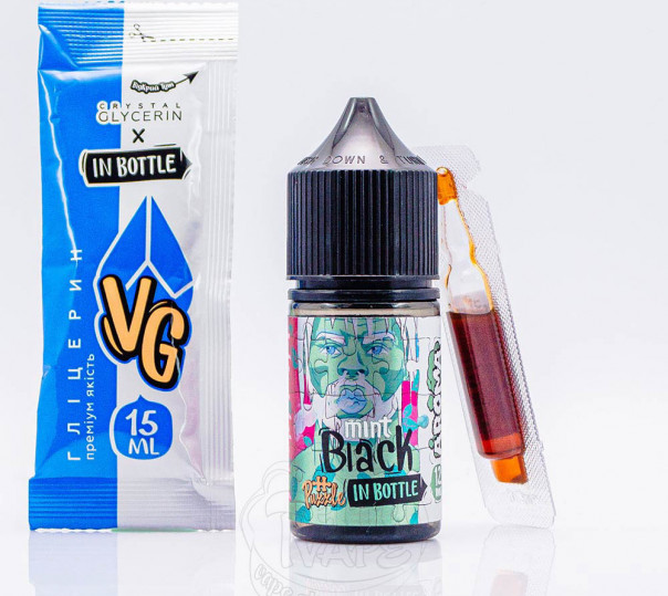 Жидкость In Bottle Puzzle Salt Black Mint 30ml 50mg со вкусом мяты и ментола (набор компонентов)