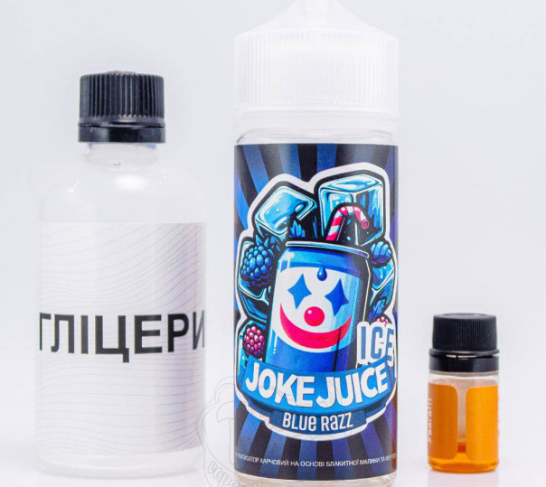 Рідина Joke ICE Organic Blue Razz ICE 120ml 3mg зі смаком синьої малини з холодком (набір компонентів)