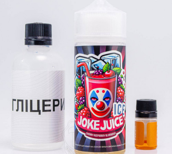 Рідина Joke ICE Organic Cherry Raspberry Blueberry ICE 120ml 0mg зі смаком вишні, малини і чорниці з холодком (набір компонентів)