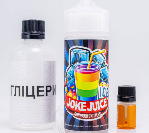 Рідина Joke ICE Organic Rainbow Skittles ICE 120ml 0mg зі смаком цукерок Скітлз з холодком (набір компонентів)