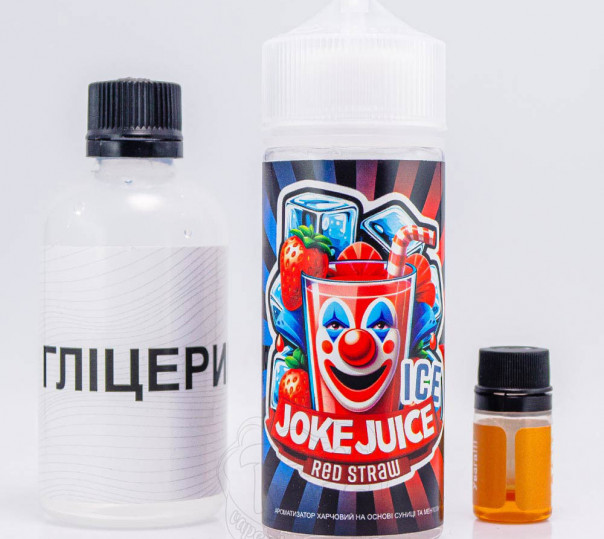 Рідина Joke ICE Organic Red Straw ICE 120ml 6mg зі смаком полуниці з холодком (набір компонентів)