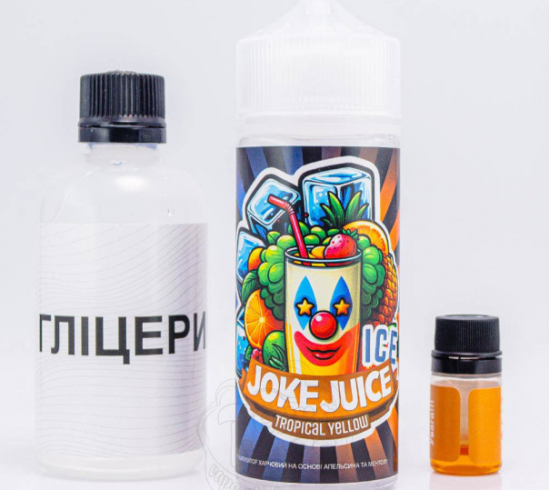 Рідина Joke ICE Organic Tropical Yellow ICE 120ml 0mg зі смаком ананасу з холодком (набір компонентів)