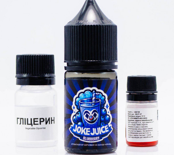 Рідина Joke Salt Blueberry 30ml 50mg зі смаком чорниці (набір компонентів)