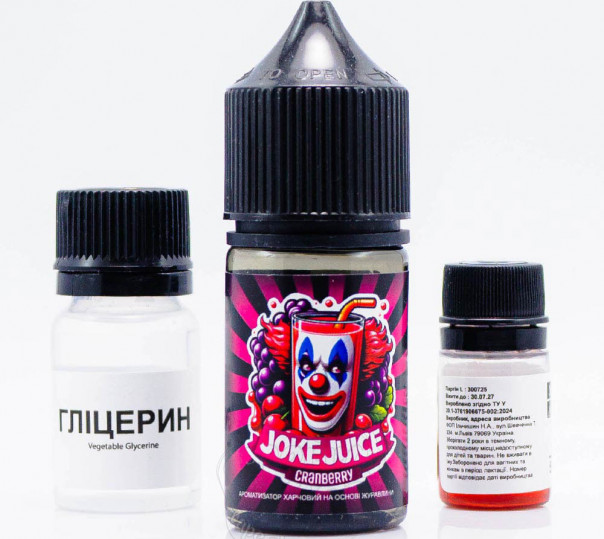 Рідина Joke Salt Cranberry 30ml 50mg зі смаком журавлини (набір компонентів)