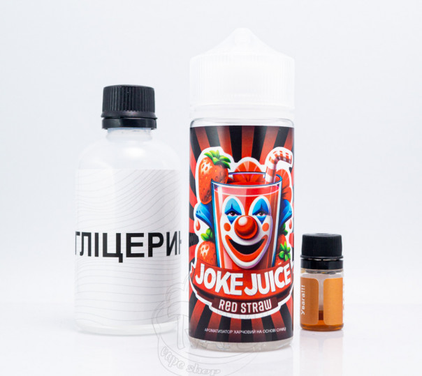 Рідина Joke Organic Red Straw 120ml 6mg зі смаком полуниці (набір компонентів)