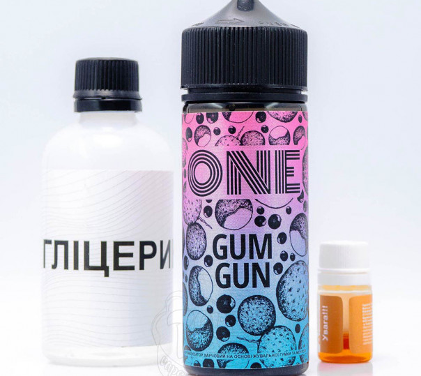 Рідина One Organic Gum Gun 120ml 3mg зі смаком жуйки та ментолу (набір компонентів)
