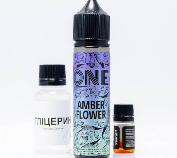 Рідина One Organic Amber Flower 60ml 3mg зі смаком алое, винограду та ментолу (набір компонентів)