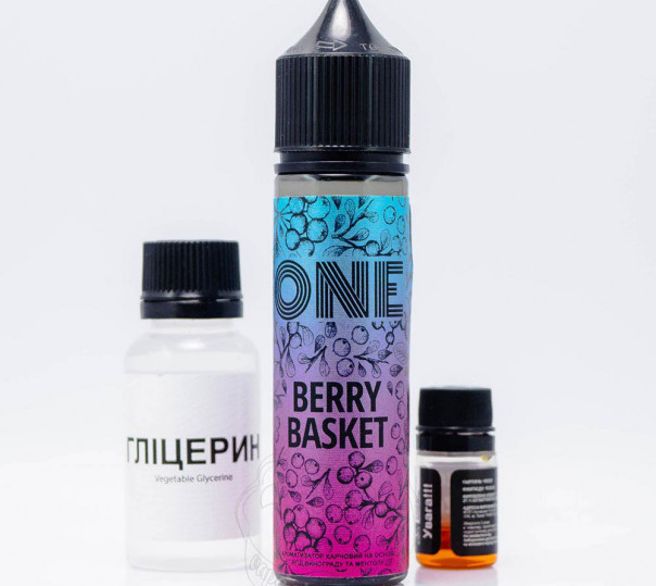 Рідина One Organic Berry Basket 60ml 3mg зі смаком винограду та ментолу (набір компонентів)