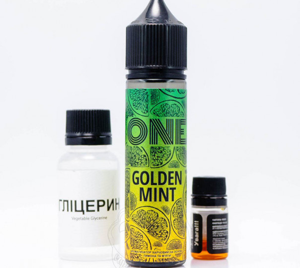 Рідина One Organic Golden Mint 60ml 0mg зі смаком лимону та м'яти (набір компонентів)