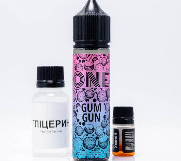 Рідина One Organic Gum Gun 60ml 0mg зі смаком жуйки та ментолу (набір компонентів)