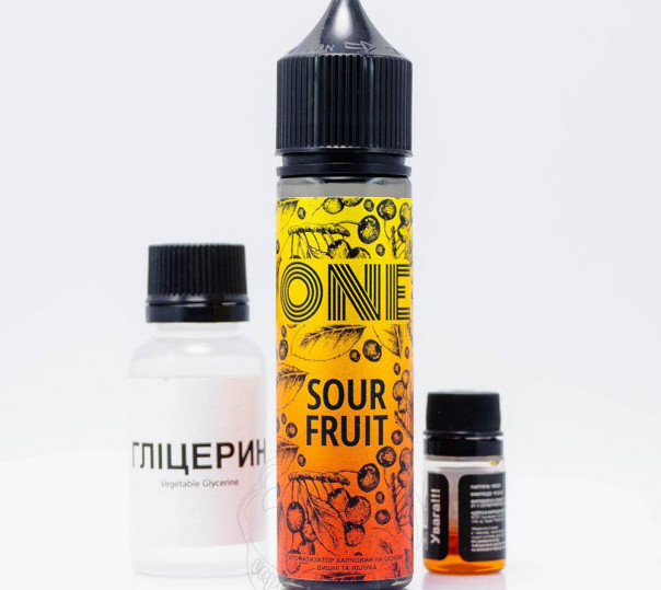 Рідина One Organic Sour Fruit 60ml 0mg зі смаком вишні та яблука (набір компонентів)