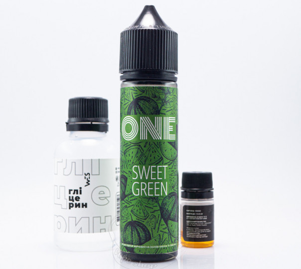 Рідина One Organic Sweet Green 60ml 0mg зі смаком кавуна та лимону (набір компонентів)