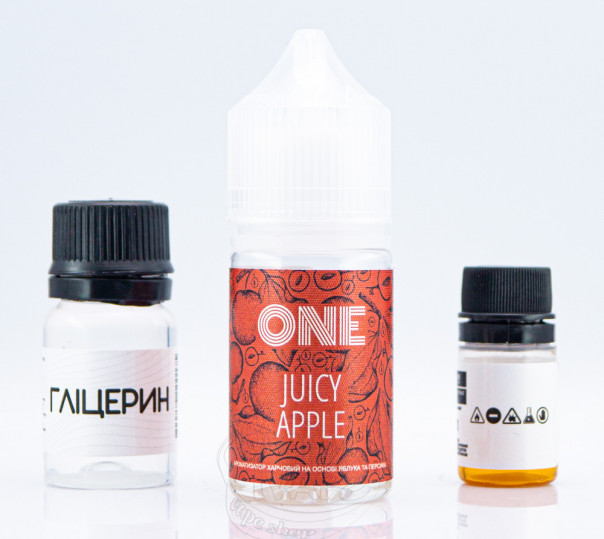 Рідина One Salt Juicy Apple 30ml 50mg зі смаком яблука з персиком (набір компонентів)