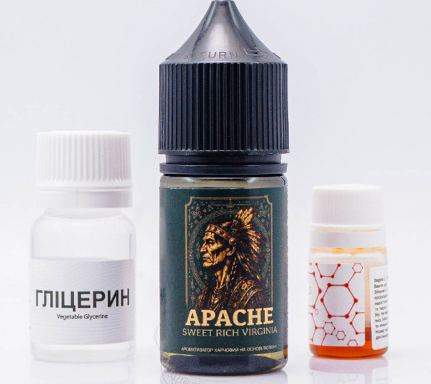 Рідина Silver Collection Salt Apache 30ml 25mg зі смаком класичного тютюну з карамеллю (набір компонентів)
