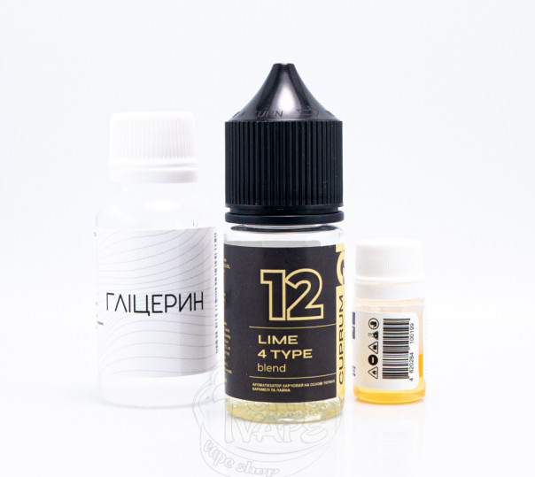 Рідина Cuprum Collection Salt 12 (Lime 4 Type Blend) 30ml 50mg зі смаком тютюну з лаймом та карамеллю (набір компонентів)