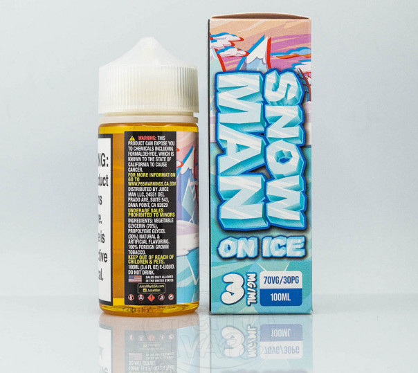 Жидкость Juice Man Snow Man On Ice 100ml 3mg на органическом никотине со вкусом фруктов с холодком Жидкость Juice Man Snow Man On Ice 100ml 3mg на органическом никотине со вкусом фруктов с холодком