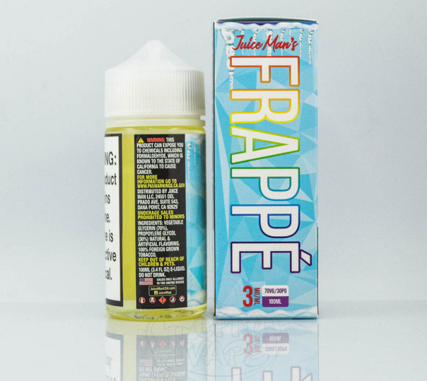 Рідина Juice Man Unicorn Frappe On Ice 100ml 3mg на органічному нікотині зі смаком манго, синьої малини та солодкої вати з холодком Рідина Juice Man Unicorn Frappe On Ice 100ml 3mg на органічному нікотині зі смаком манго, синьої малини та солодкої вати з холодком