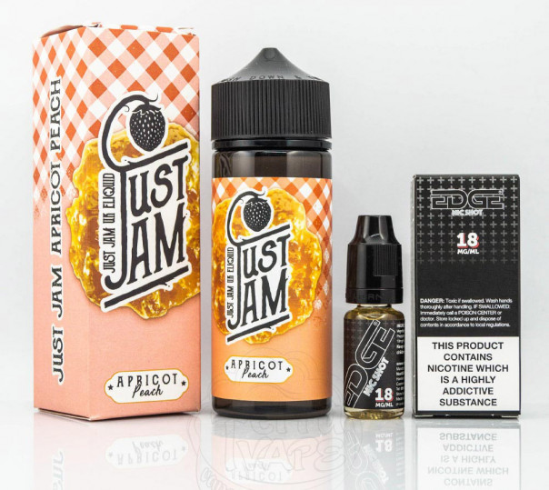 Рідина Just Jam Organic Apricot Peach 120ml 3mg на органічному нікотині зі смаком абрикосово-персикового джему Рідина Just Jam Organic Apricot Peach 120ml 3mg на органічному нікотині зі смаком абрикосово-персикового джему