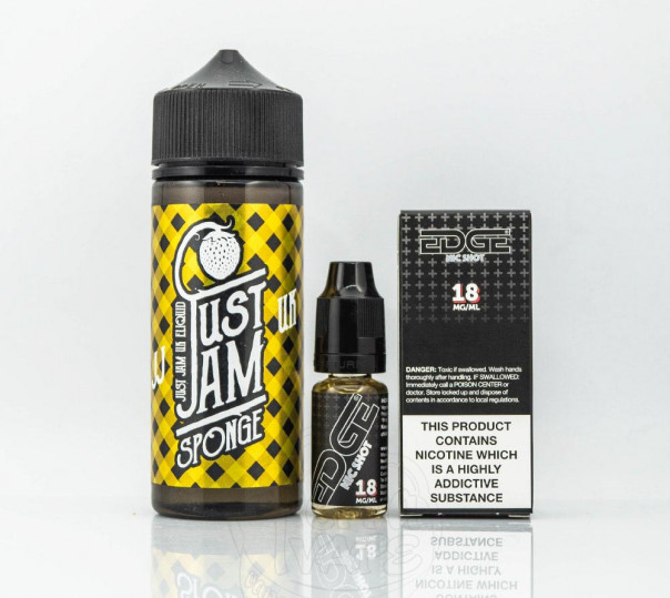 Рідина Just Jam Sponge Organic Lemon 100ml 0mg без нікотину зі смаком лимонного бісквіта Рідина Just Jam Sponge Organic Lemon 100ml 0mg без нікотину зі смаком лимонного бісквіта