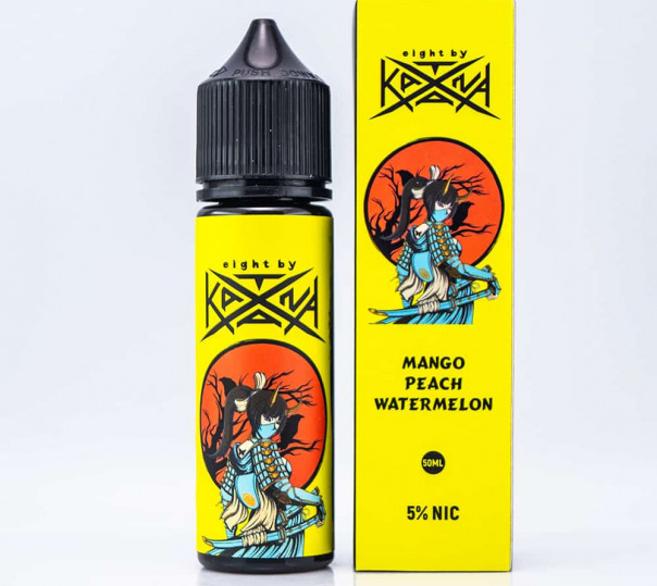 Жидкость eight by Katana Salt Mango Peach Watermelon 50ml 50mg на солевом никотине со вкусом манго, персика и арбуза