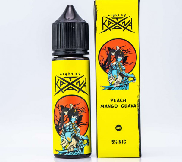 Жидкость eight by Katana Salt Peach Mango Guava 50ml 50mg на солевом никотине со вкусом персика, манго и гуавы