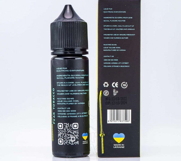 Рідина eight by Katana Salt Pear Tobacco 50ml 50mg на сольовому нікотині зі смаком табачки з грушею Рідина eight by Katana Salt Pear Tobacco 50ml 50mg на сольовому нікотині зі смаком табачки з грушею